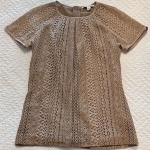 Banana Republic Tan Crochet Lace Top